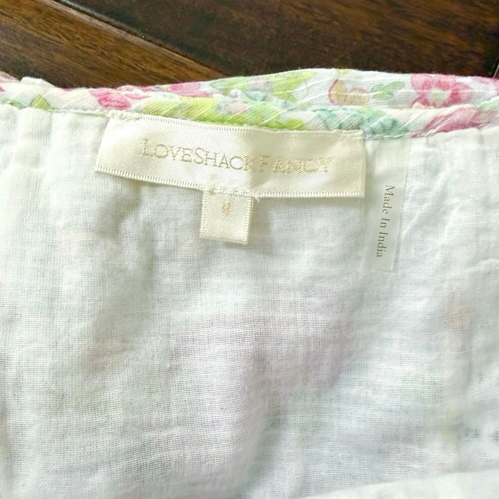 LoveShackFancy Faustine Floral Midi Dress size 4 Embroidered Pink *FLAWED* - Picture 11 of 16